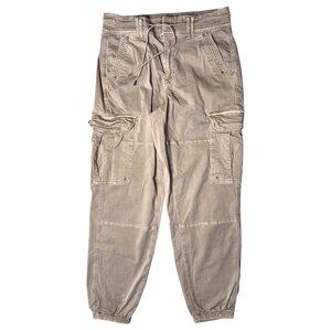 American Eagle Cargo Jogger Pants Super High Rise Baggy Khaki Size 8